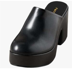 Pazzion Black Women's Chunky Heel Mules size 6 EUC